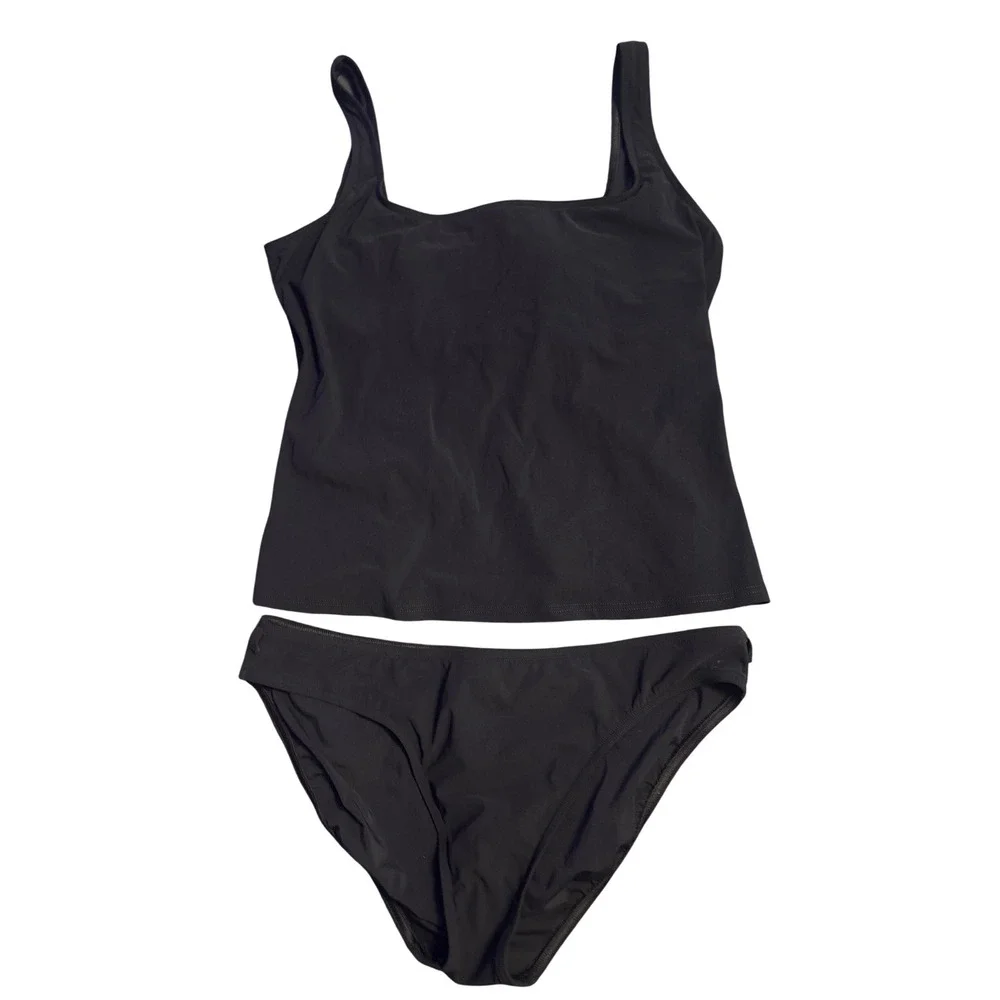NEW Michael Kors Women's Black Tankini Swimsuit 2 Piece Size 12